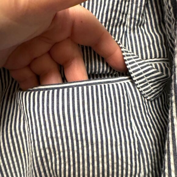 J. Crew Schoolboy Blazer Seersucker Navy Blue Stripe - Picture 3 of 8